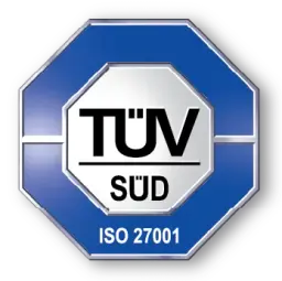 TÜV SÜD mark for ISO 27001. Jeff Blackman qualified as an ISO/IEC 27001:2022 Lead Implementer through TÜV SÜD.